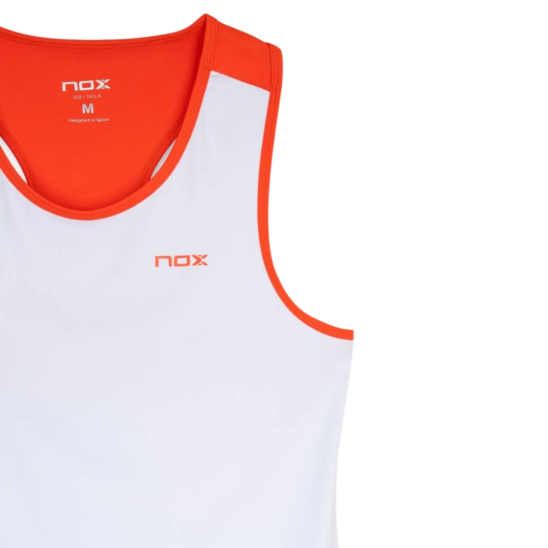 Camiseta NOX Tirantes Team Blanco/Rojo 2026